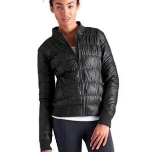 Athleta Plus Down Bomber Jacket 2X Black